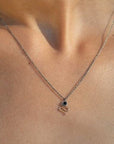 Serpent Necklace - 14k Gold, Sterling Silver + Black Spinel - KMJ Claire Sommers Buck Jewelry - Necklaces