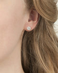 Silver Lights Charm Studs - Diamond + Sterling Silver