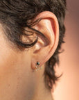 Serpent Studs - 14k Gold, Sterling Silver + Black Spinel - KMJ Claire Sommers Buck Jewelry - Earrings