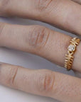 Fern Dell Solitaire Diamond Ring - 14k White Gold + Diamond - KMJ Sarah Swell Jewelry Jewelry - Bridal