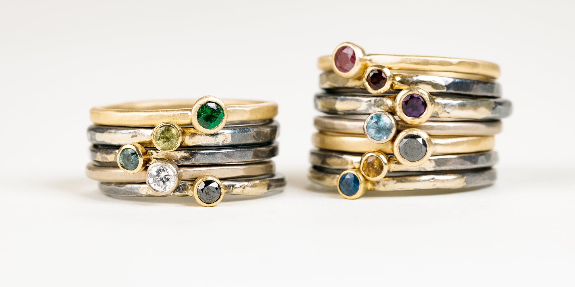 Shine On Birthstone Stackers - Custom Birthstone Jewelry
