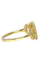 Delicate Scallop Ring - 14ky Gold + Daimonds