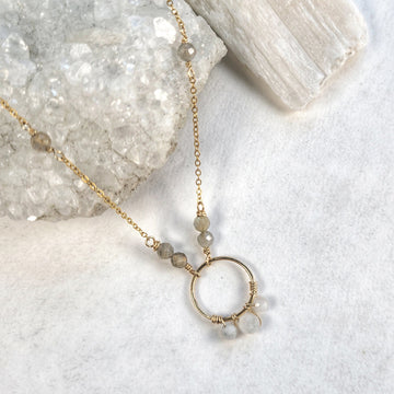 Fleur Necklace - 14k Gold Fill + Labradorite