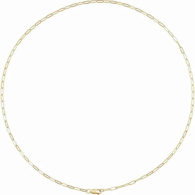 14ky Gold-Fill 2.1 mm Paperclip-Style 18" Chain