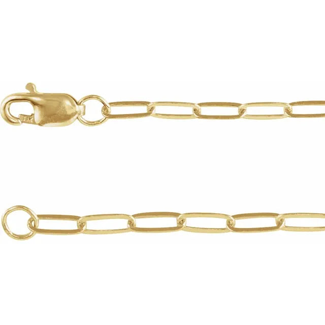 14ky Gold-Fill 2.1 mm Paperclip-Style 18" Chain