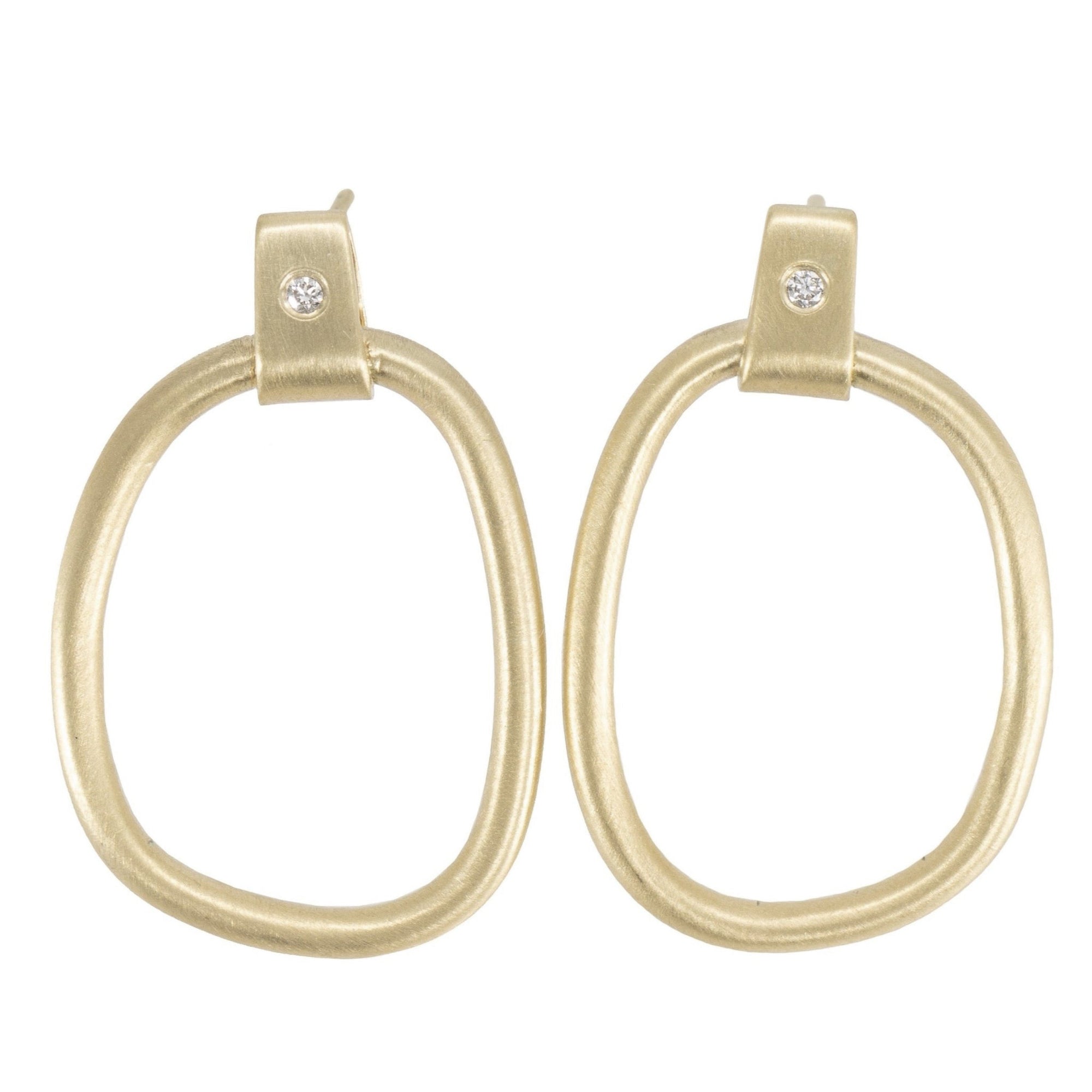 14k Carabiner Earrings - 14ky + Diamonds - KMJ Kate Maller Jewelry Jewelry - Earrings