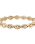 Ribbed Triangle Thin Band - 18k Yellow Gold + Diamonds (.12 ctw)