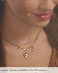 Multicolor Enamel Bead Cable Chain - 18" 14ky Gold-Fill