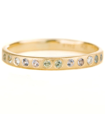 Laurel Band - 18ky, Ethically Sourced Montana Sapphires + Reclaimed Diamonds