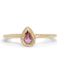 Teardrop Ring in Pink Sapphire - 18k Gold, size 6