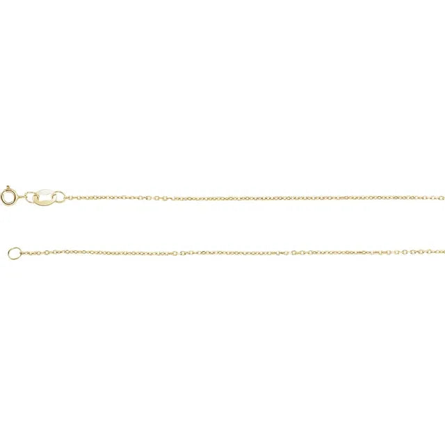 14K Yellow Gold Diamond Cut Cable Chain - 7