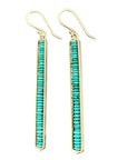 Persian Turquoise Beaded Stick Earrings - KMJ Hilary Finck Jewelry - Earrings