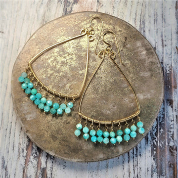 Cecily Earrings - 14k Gold Fill + Amazonite