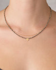 Beaded Pyrite Necklace with One 22k Gold Trio