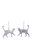 Double Sided Cat Earrings - Sterling Silver