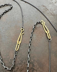 Black and Gold 3-way Chain - 18k Gold + Sterling Silver - KMJ Hilary Finck Jewelry - Necklace