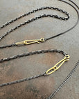 Black and Gold 3-way Chain - 18k Gold + Sterling Silver - KMJ Hilary Finck Jewelry - Necklace