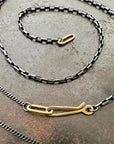 Black and Gold 3-way Chain - 18k Gold + Sterling Silver - KMJ Hilary Finck Jewelry - Necklace