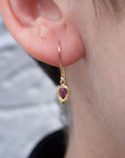 Teardrop Earrings - 18ky Gold + Rubies