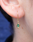 Teardrop Earrings - 18k Gold +  Emerald