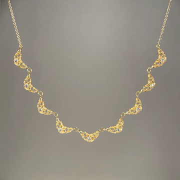 Lune 9 Necklace - 14k Gold + Diamonds