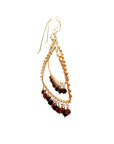 Hessonite Fringe Triangle Earrings