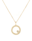 18ky Gold Everyday Scattered Diamond Pendant on 14k Gold Chain - 18k/14k Gold + VS White Diamonds