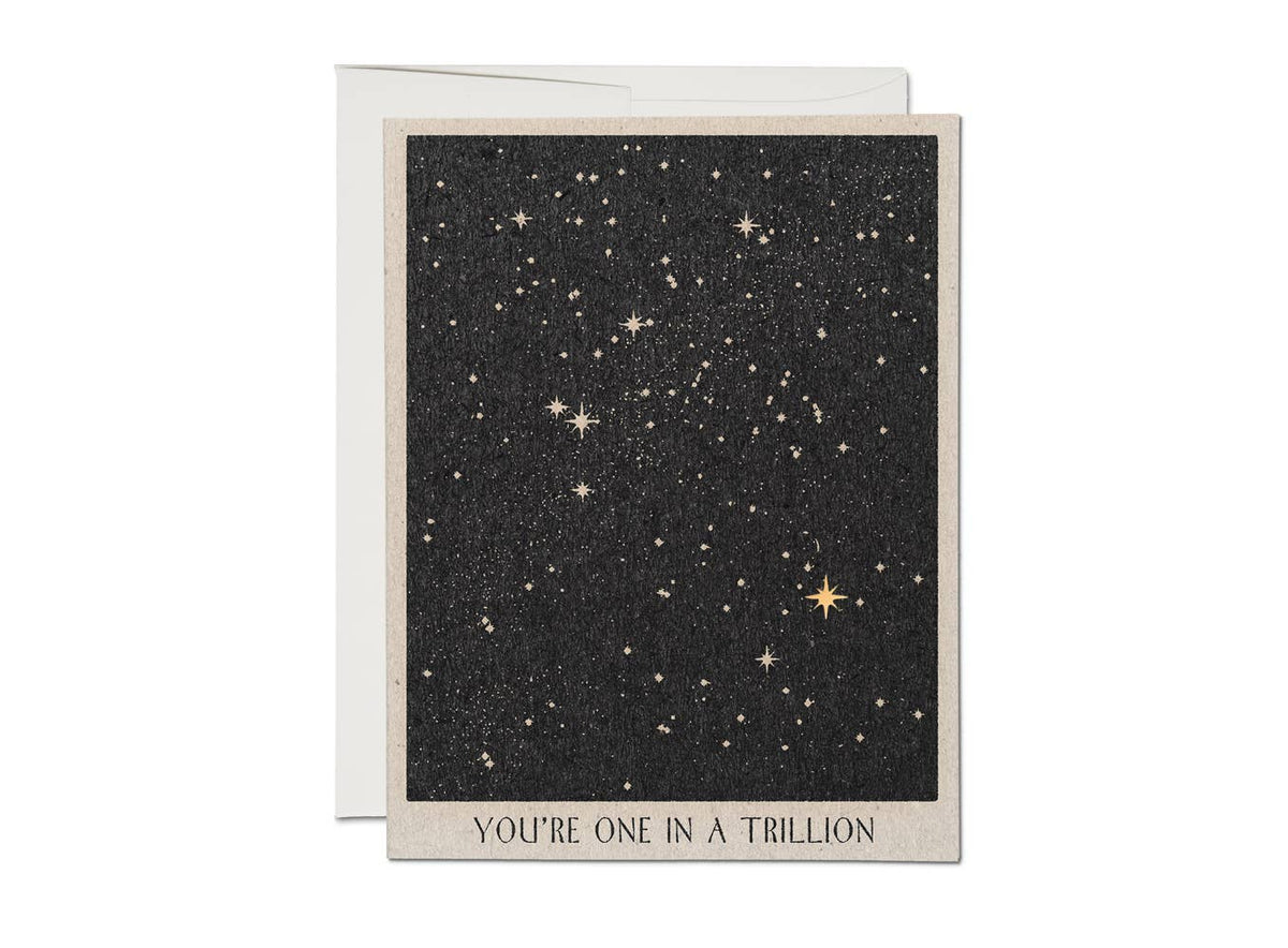 One in a Trillion friendship greeting card - KMJ Red Cap Cards Card