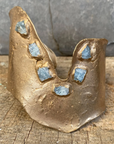 Undertow Cuff - Brass + Aquamarine