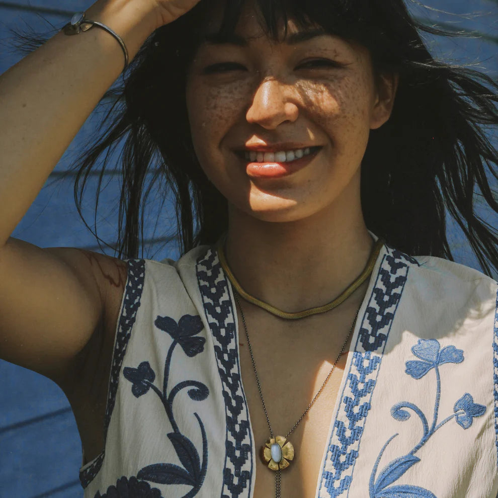 Serpentine Necklace - 18&quot; Oxidized Brass Snake Chain