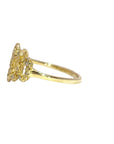 Delicate Scallop Ring - 14ky Gold + Daimonds