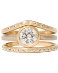 .545 ctw Natural Salt + Pepper Round Diamond - Handmade Two-Tone 18ky/14kpw Gold Bezel Setting
