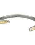 Sculptural Slice Cuff - 22k Gold, Oxidized Silver + Reclaimed Diamonds