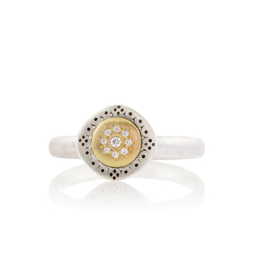 Seeds of Harmony Charm Ring - 18ky, Sterling Silver + Diamonds
