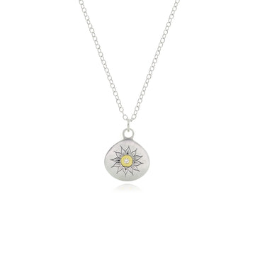 Soleil Charm Necklace - 18ky, Sterling + Diamond