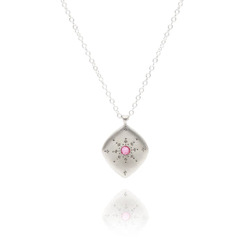 Stargaze Pendant Necklace - Sterling Silver + Pink Sapphire