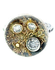 Jolene Ring- 22k/18k Gold, Oxidized Silver + Reclaimed Diamonds