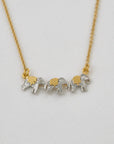Marching Elephants Necklace - 22k Gold over Sterling Silver