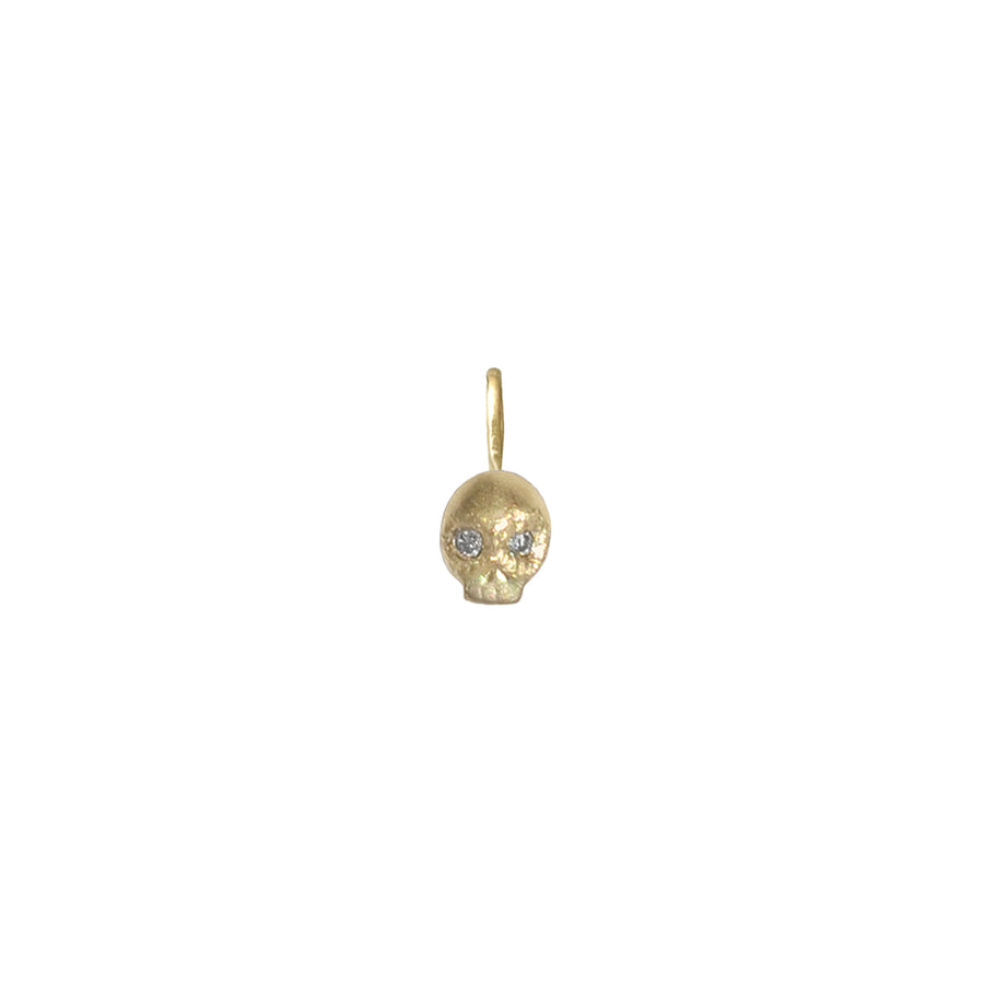 Skull Amulet Charm - 14ky + Diamonds