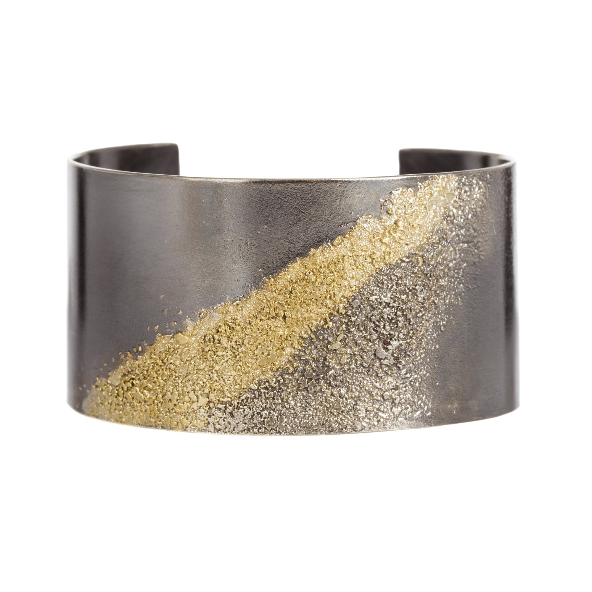 Slice Cuff - 22ky + Oxidized Silver - KMJ Kate Maller Jewelry Jewelry - Bracelets