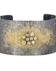 Dusted Bauble Cuff - 22ky, 18ky, Oxidized Silver + VS Diamonds - KMJ Kate Maller Jewelry Jewelry - Bracelets