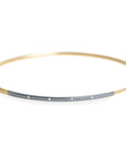 Legacy Diamond Bangle - 18ky Gold, Oxidized Silver + VS Diamonds