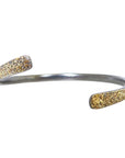 Sculptural Slice Cuff - 22k Gold, Oxidized Silver + Diamonds - KMJ Kate Maller Jewelry Jewelry - Bracelets