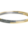 Legacy Diamond Bangle - 18ky Gold, Oxidized Silver + VS Diamonds