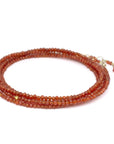 Red Carnelian Wrap Bracelet - Necklace - 14k Yellow Gold / Regular / 34"