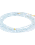 Aquamarine Wrap Bracelet - Necklace - 14k Yellow Gold / Regular / 34"