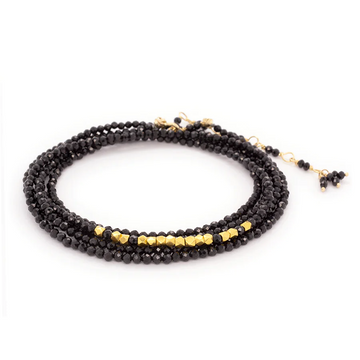 Spinel Gold Burst Gemstone Wrap Bracelet-Necklace - 18k Gold + Spinel