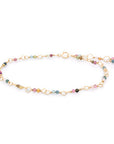 Hand-Tied Natural Gemstone Bracelet - 14k Yellow Gold / Watermelon Tourmaline
