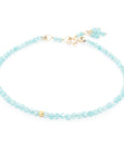 Single Wrap Gemstone Bracelet - 14k Yellow Gold / Amazonite