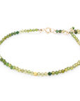 Single Wrap Gemstone Bracelet - 14k Yellow Gold / Green Tourmaline